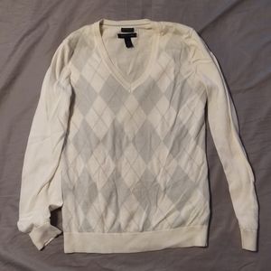 Tommy Hilfiger neutral argyle light weight sweater